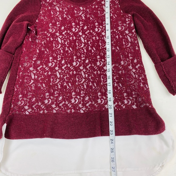 Simply Vera Wang-Lace LongSleeves-Maroon-Medium - Picture 2 of 6